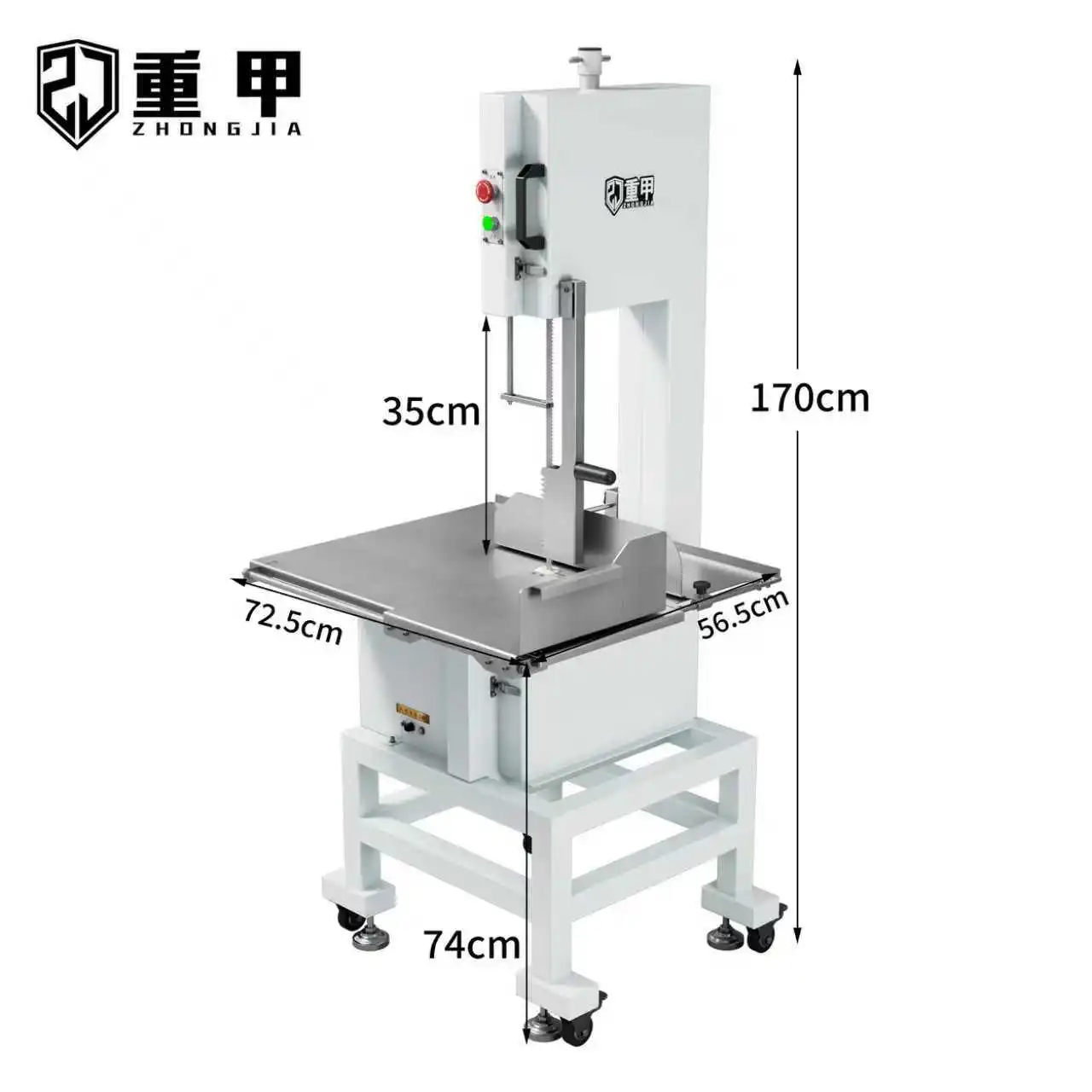 ZJ400-뼈 및 육류 절단기 | 2200W 상업용 정육 장비 | 스테인리스 스틸 냉동육/뼈 절단기