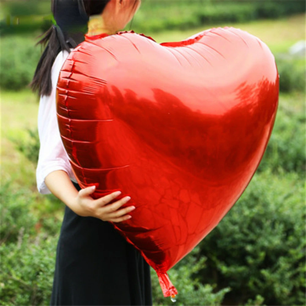 

Balloon 75cm Red Heart Shape Air Party Balloons Valentines Day Wedding Love Decorations Marriage Supplies Foil Balloons