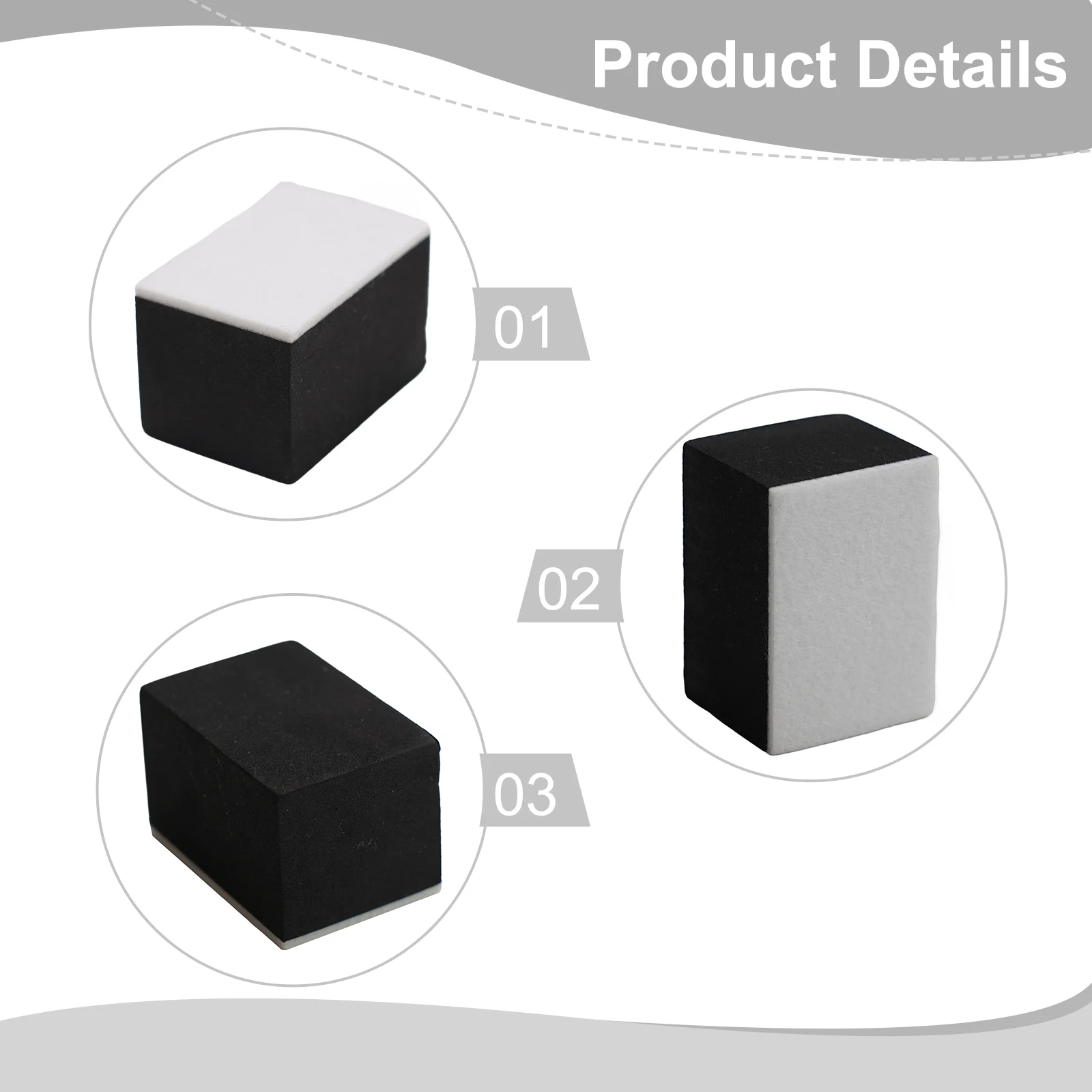

For Car Waxing Car Polishing Sponges Car Ceramic Coating Practical Sponge+wool Felt White+ Black 65*43*45mm 1pcs