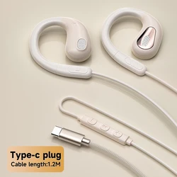 9D Surround Sound Wired Clip - on Earbuds with HD Mic and ENC Technology (Type - C Skin)
