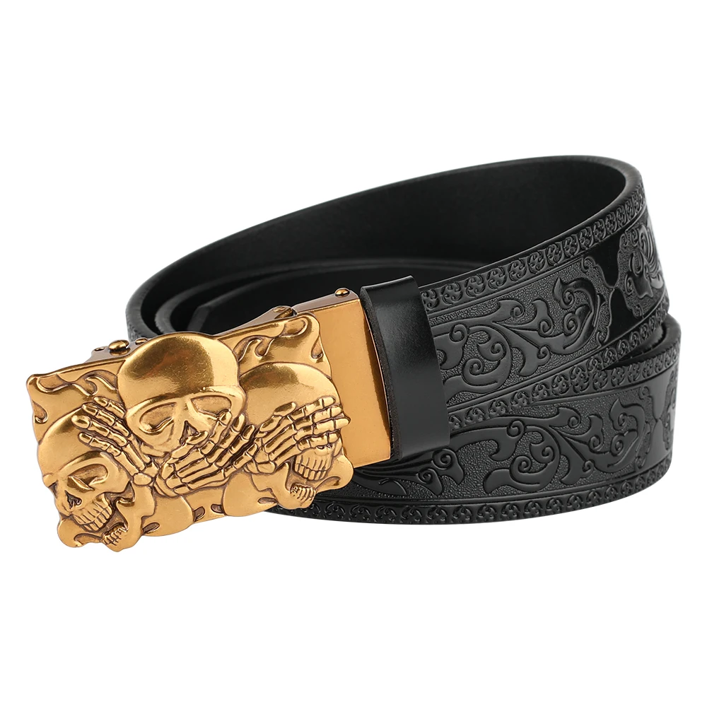 MASTER MIND ×YOBOSS Skull backle belt Mastermind World Black Skull Belt for Men | UJNG