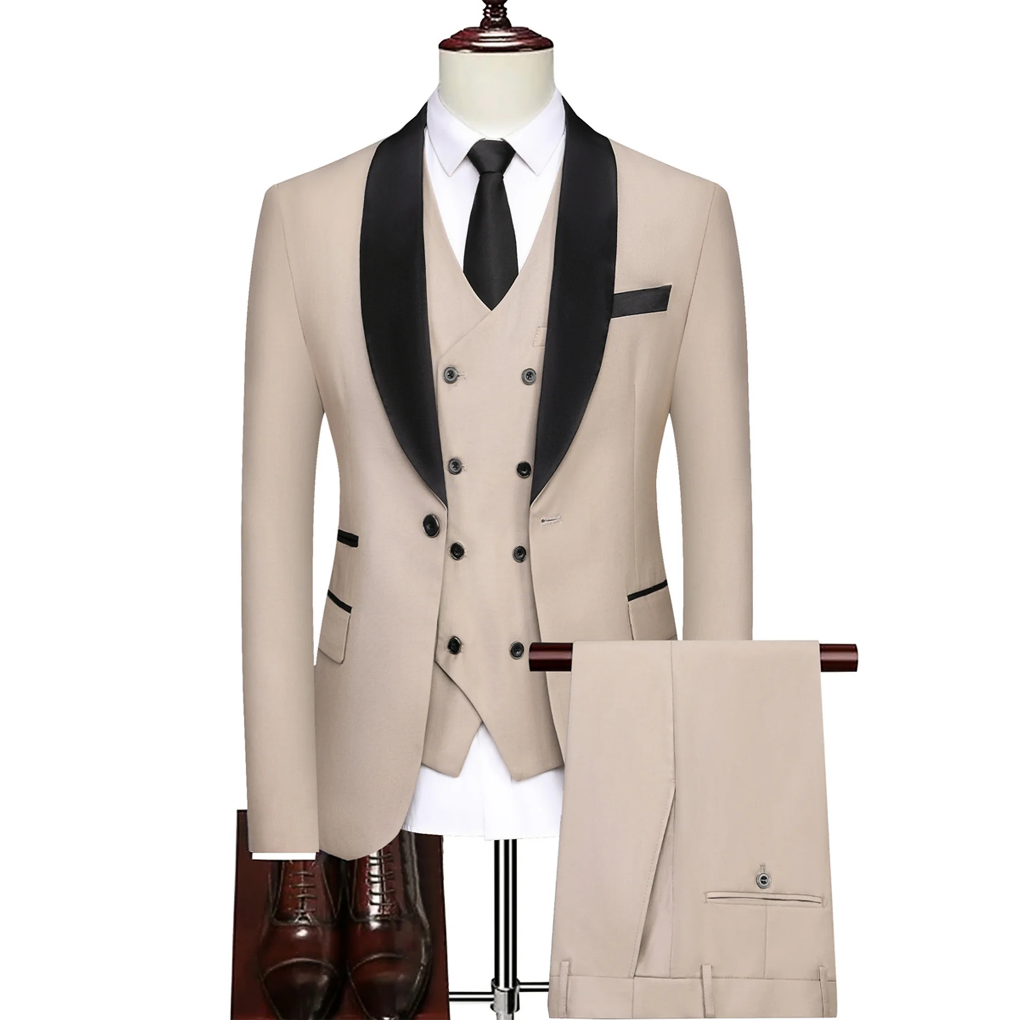 Men's Three-piece Suit Jacket Vest Trousers Dinner Wedding Tuxedo Slim-fit formal suit business men clothing