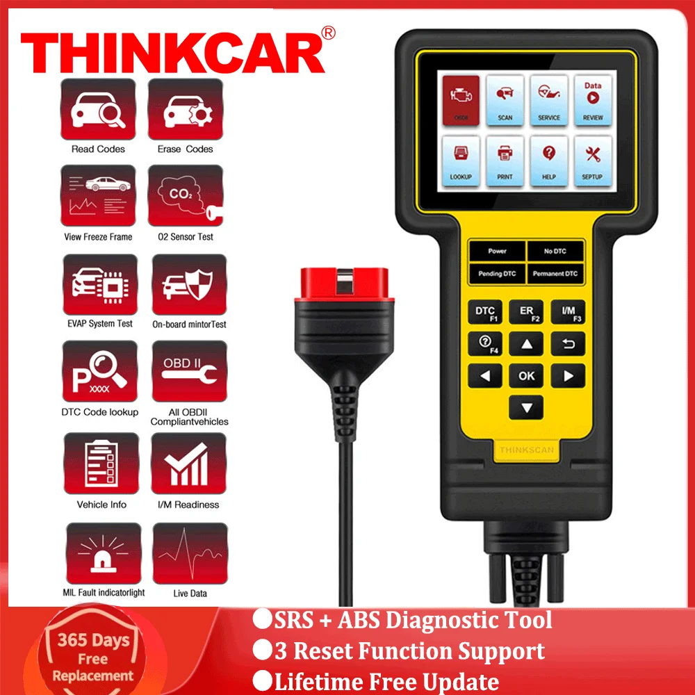 

Профессиональный диагностический инструмент THINKCAR ThinkScan 600 OBDII Scan EPB SAS DPF для сброса масла SRS, инструмент для диагностики OBD2, бесплатное обновление