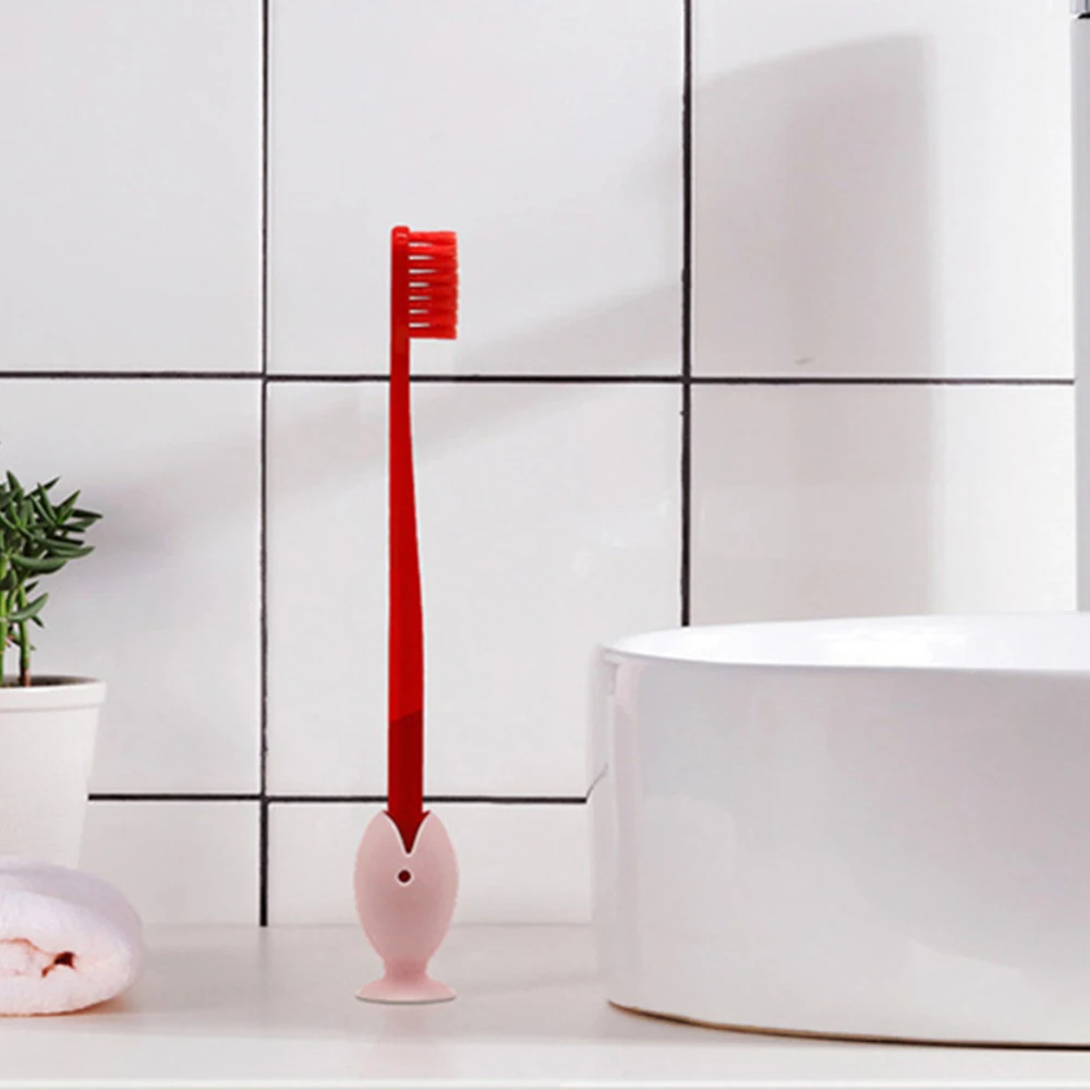 Cute Standing Tooth Brush Cover Cap Stand Portable Travel Toothbrush Head Cover Cute Fish Shape Silicone Suction Cup Toothbrush