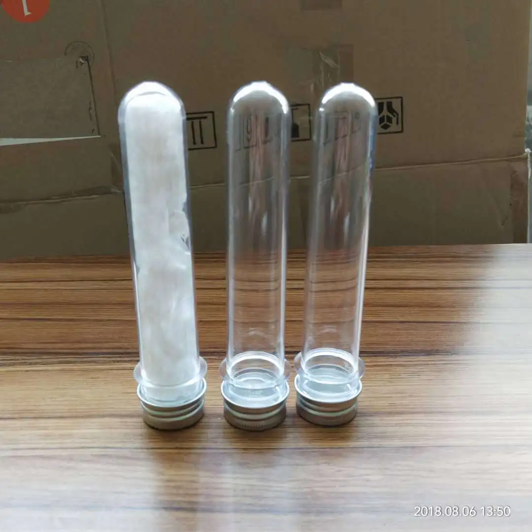 플라스틱 실험실 시험관, 40ml 조각, 캡이 있는 투명한 시험관, 학교 실험실 용품 액세서리