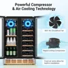 Wine Refrigerator,24 inch Wine Cooler Cooler with Precision Thermostat and Upgraded Compressor Cooling,Beechwood Shelves 3