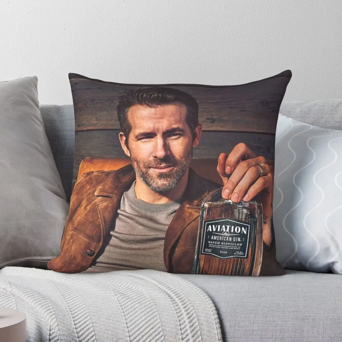 

Ryan Reynolds Square Pillowcase Polyester Linen Velvet Pattern Zip Decor Throw Pillow Case Sofa Seater Cushion Cover 18"