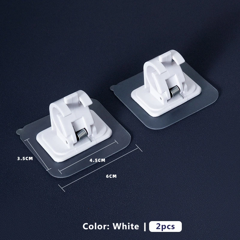 2/4pcs Self Adhesive Curtain Rod Bracket Punch-free Curtain Rod Clip Nail-Free Adjustable Shower Hanging Holder