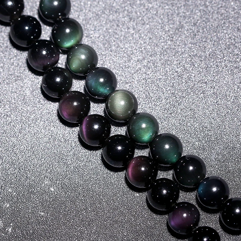 

Black obsidian beads