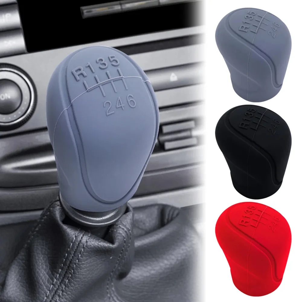 Car Silicone Gear Shift Knob Cover Gear Shift Non-Slip Grip Handle Protective Covers Manual 6-speed Car Interior Accessories