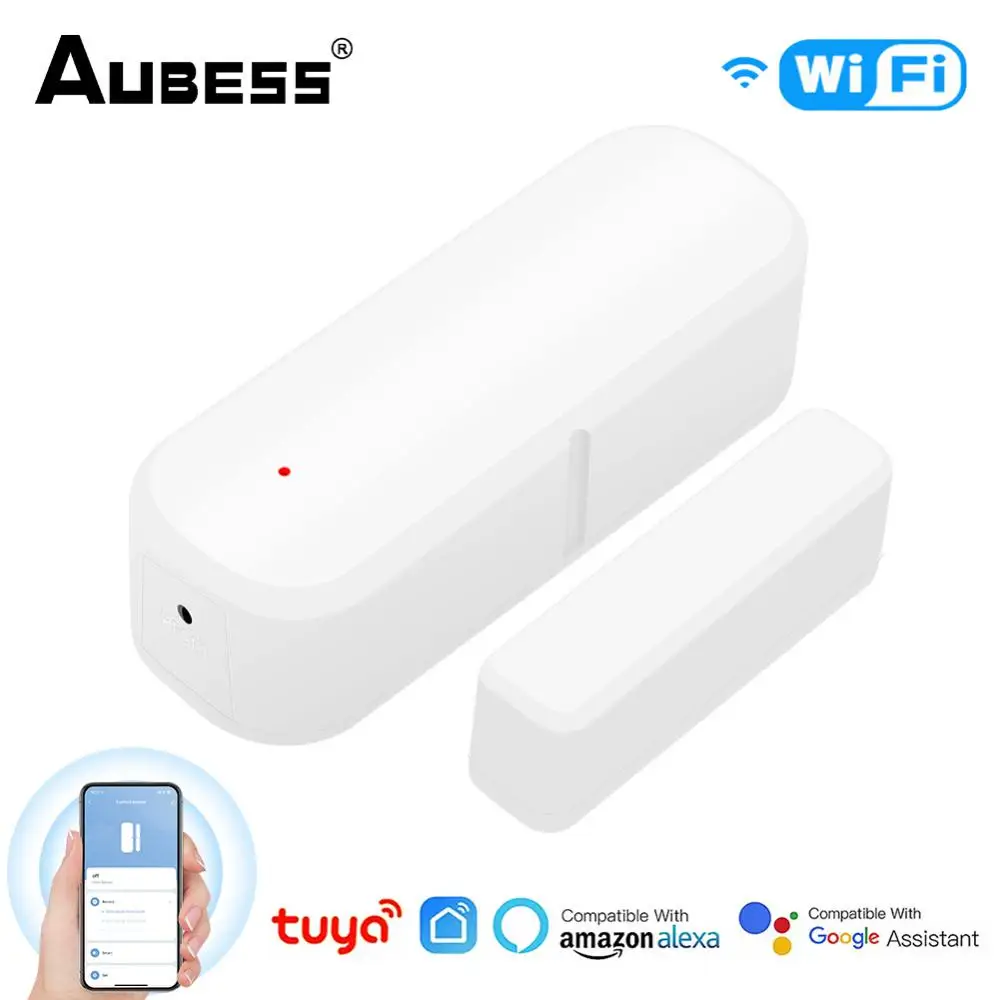 

Tuya WiFi Door Sensor Open/Close Detector Window Door Sensor APP Remote Control Linked Alarm Smartlife Support Alexa Home