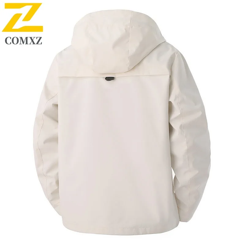 COMXZ Men Winter Clothing High Quality Outdoor Adventure Wind Resistant Motorcycle Coat Stylish Hooded Lightweight Outerwear