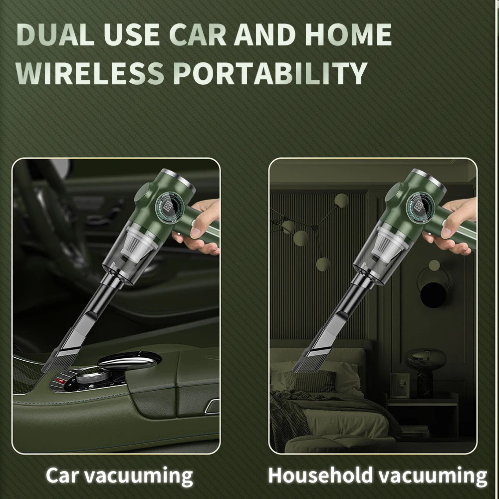 Vacuum Cleaner Handheld Wireless Portable Vacuum Cleaner 290000Pa Powerful Car Vacuum Cleaner Handheld Wireless Mini Cleaning Machine LED Display Strong Suction for Home