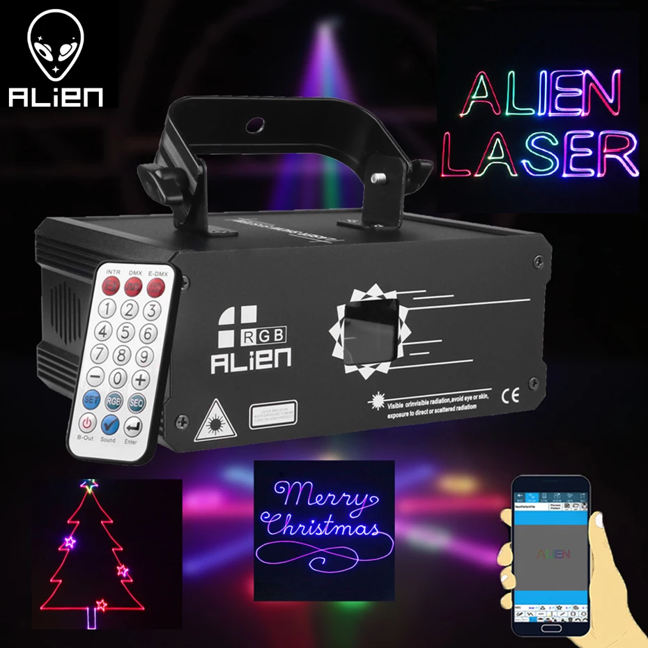Alien Rgb Smart Animation Proiettore Laser Controllo App Compatibile Bluetooth Dmx512 Scanner Dj Disco Party 500Mw 1W Illuminazione Scenica