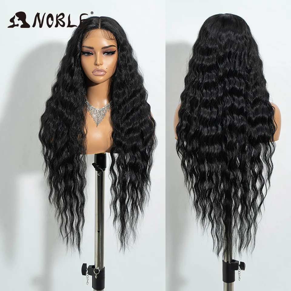 Noble Synthetic Lace Front Wig 30Inch Long Wavy Lace Wig Cosplay Ombre Blonde Wig Synthetic Lace Wig Wigs For Women Lace Wig