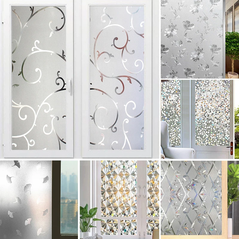 PVC Window Static Cling Window Film Removable UV Blocking Stained Frosted Privacy Opaque Glass Window Sticker Decals Home Decor 4