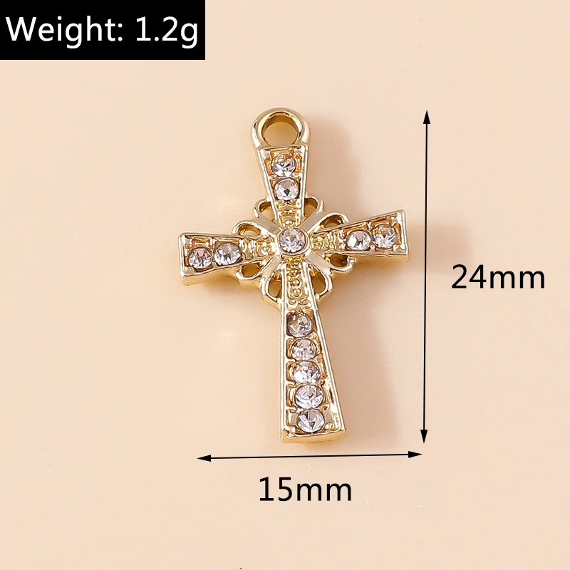 20 Stück niedliche gemischte Kristall-Metall-Kreuz-Anhänger für die Herstellung von Ohrringen, Halsketten, Armbändern, DIY-Bastelarbeiten, Schmuckzubehör – Detail 26
