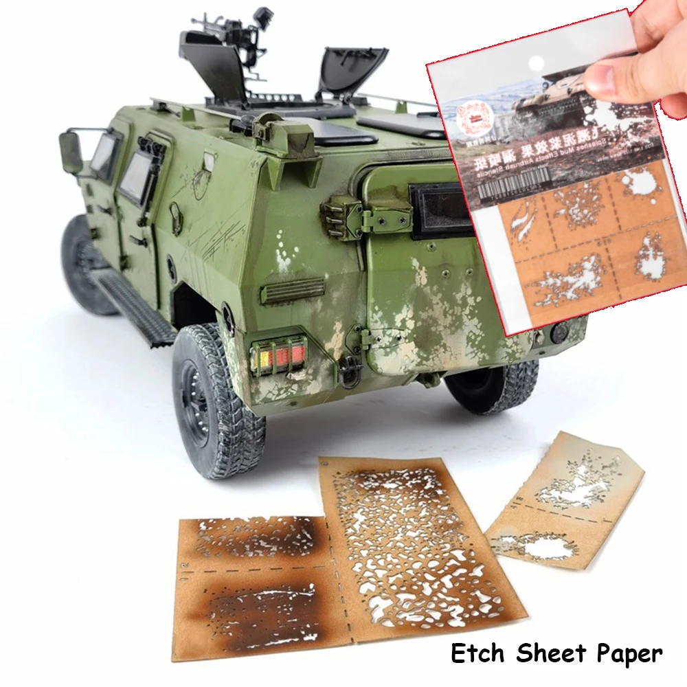 Model Tools Military Model Accessories Tools Corrosion Stain Stenciling Template Leakage Spray Paper Diorama Kits 1Pcs model tools