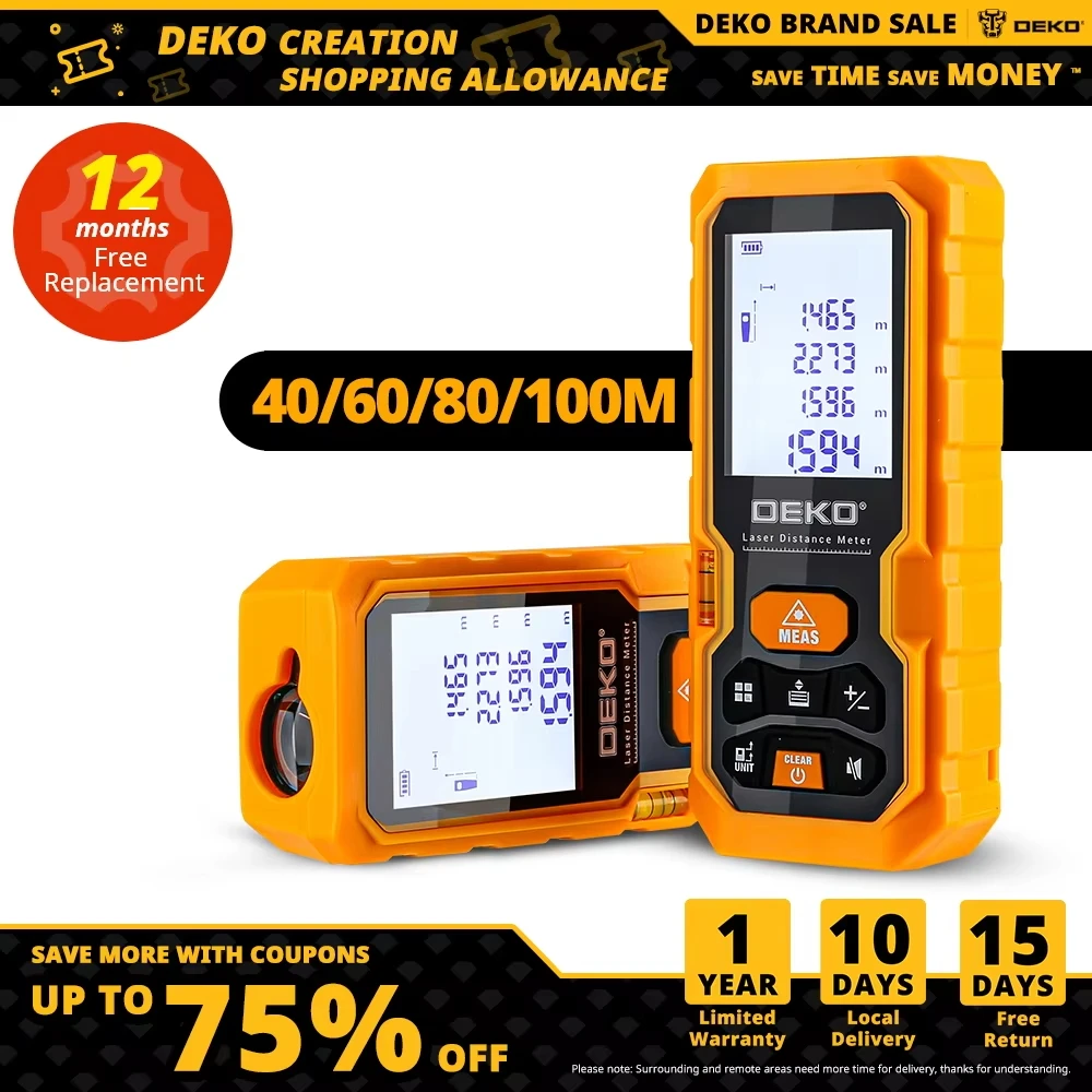 Télémètre laser DEKO DKLD05 mini 40M à 100M - Outil compact pour pêche précise