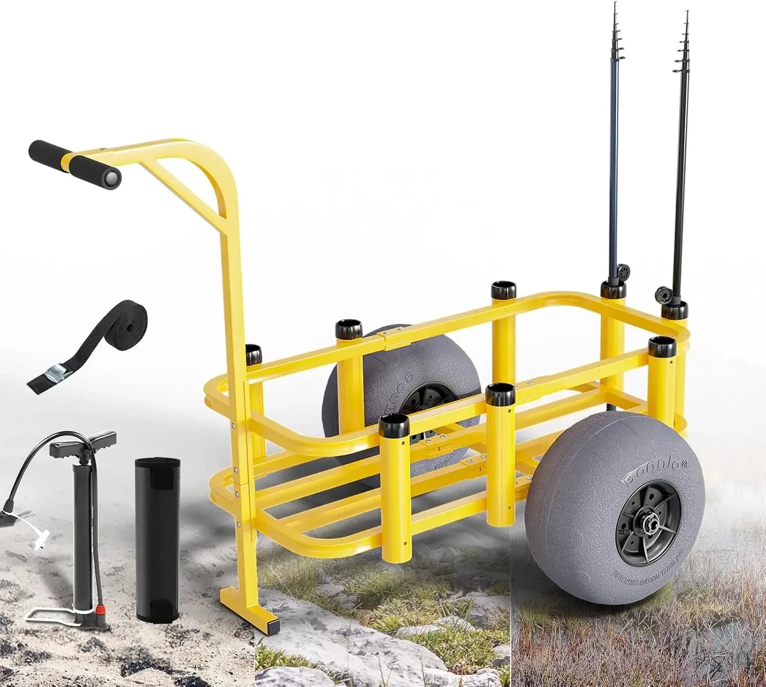 Fishing Cart, Beach Wagon with fishing rod holders 2