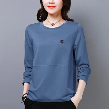 Women's Loose-fit Slimming Long Sleeve T-shirt Korean Style Autumn Clothing Apparel Clothing For Women 1