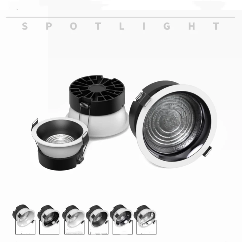 매입형 눈부심 방지 LED 통 디밍 가능 AC 85-265V 천장 조명 스포트라이트 12W 15W 18W 24W 가족 거실 침실 조명