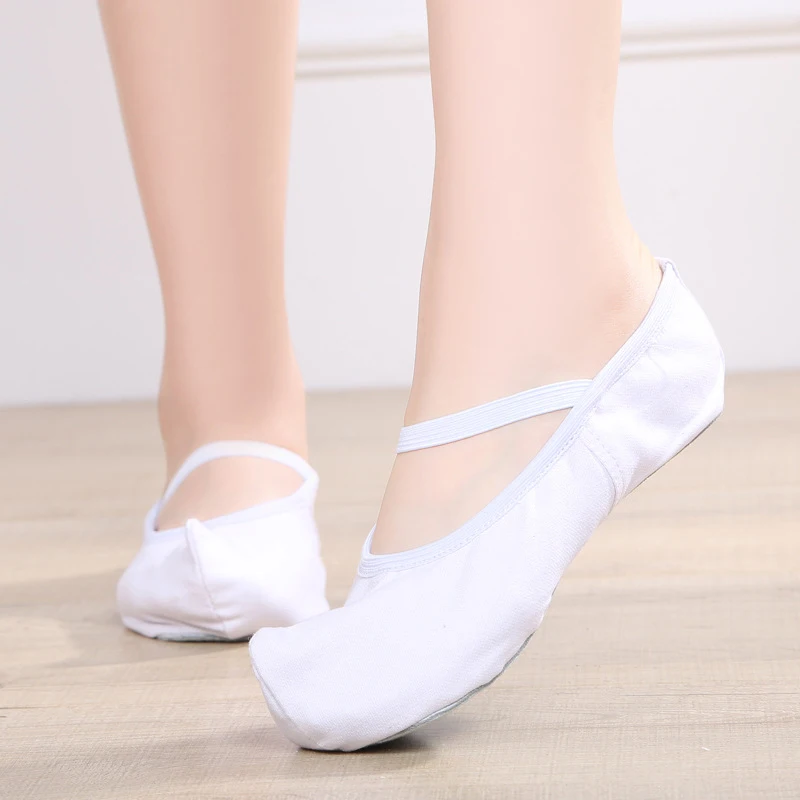 Quality Danvas Cowhide Leather Soles White Classical Ballet Dance Indoor Practice Yoga Gogo Korean Dance Shoes for Woman Man