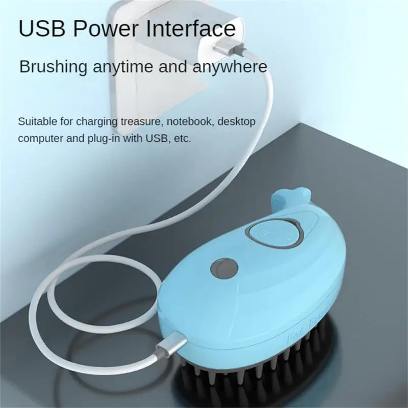 1PC Cat Steam Brush Electric Spray Water Spray Kitten Pet Comb Soft Silicone Depilation Cats Bath Hair Brush Grooming Supplies