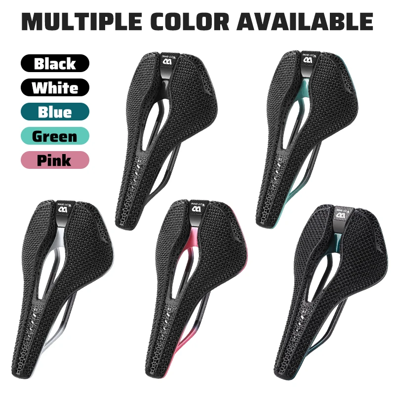WEST BIKING Short Nose 3D Printed Bicycle Saddle Ultralight T800 Carbon Fiber MTB Road Bike Cushion Professional Racing Saddle