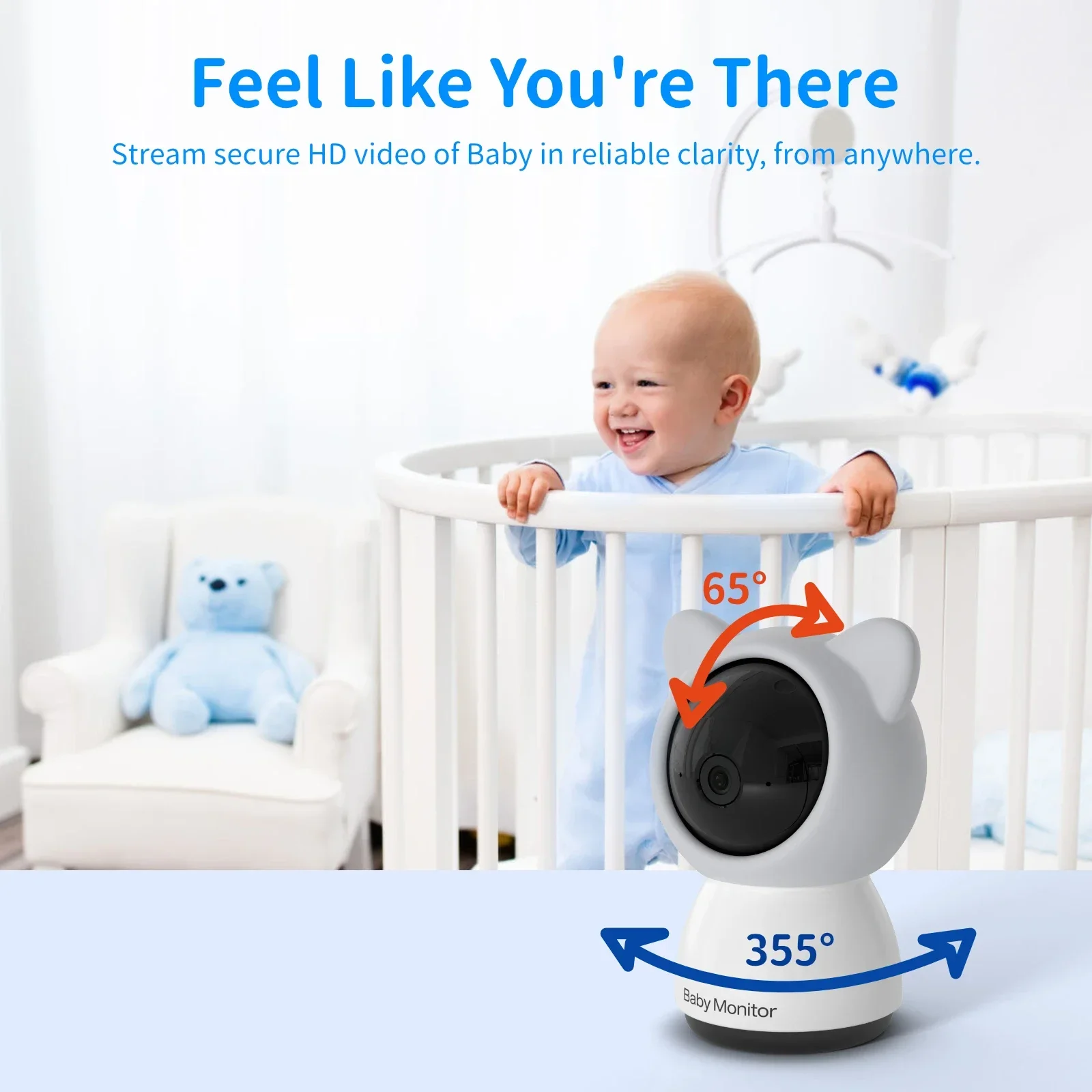 

Monitoring Nanny Cam Wireless WIFI PTZ IP Baby Monitor Feeding Remind Temperature&Humidity Babysitter Camera 5Inch IPS Screen