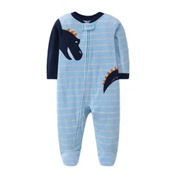 Cozy Fleece Baby Animal Jumpsuit - Infant Pajamas & Outfit - 9M (Slateblue)