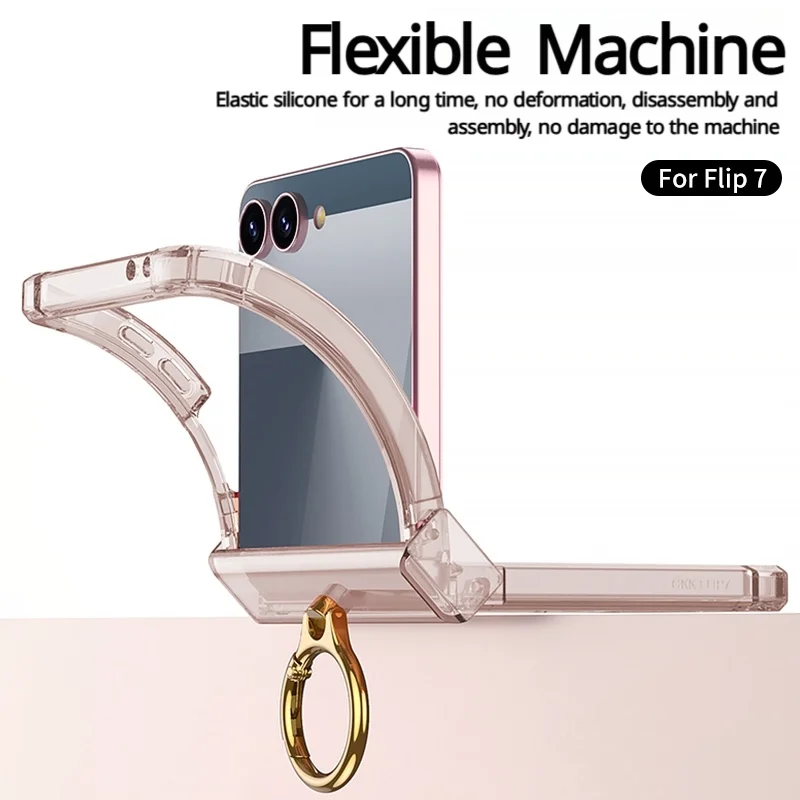Luxury Ring Holder Airbag Hinge Protection Phone Case - Candy Clear Cover