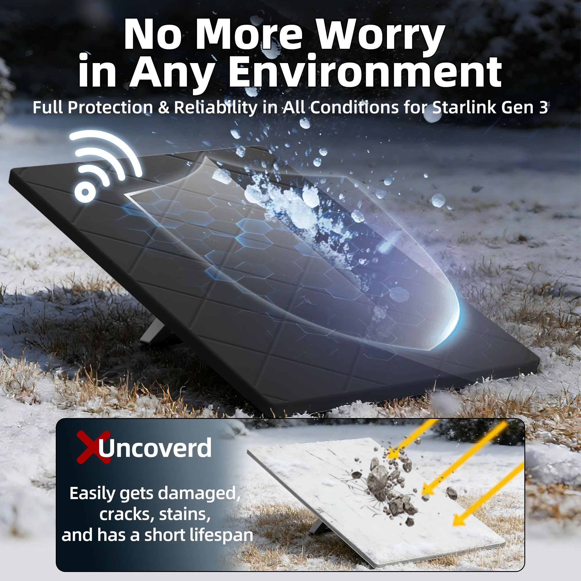 Premium Silicone Protective Cover - Waterproof, UV Resistant, Anti-Hail Solution for Outdoor Satellite Dishes