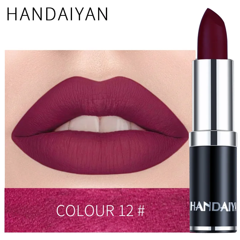 thumbnail image 1 of HANDAIYAN 12-color matte velvet lipstick long-lasting waterproof non-stick cup does not fall color lipstick lipstick, 1 of 5