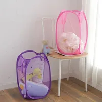 Mesh Laundry Basket Foldable Small Dirty Storage Basket Livingroom Bedroom Change Clothes Basket Portable Business Travel 3