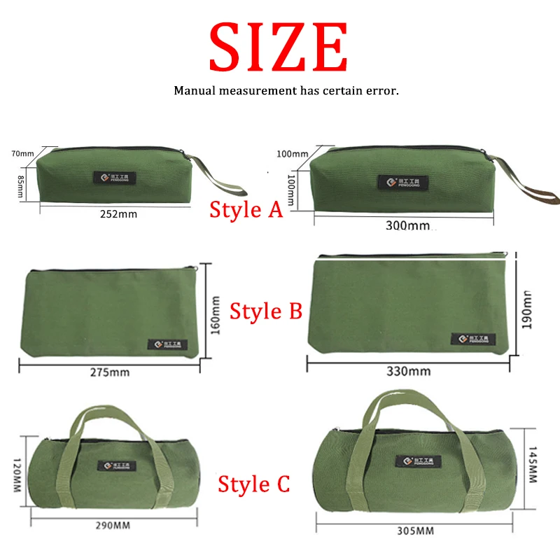 Thick Canvas Pouch Toolbag Storage Organizer Instrument Bags Portable