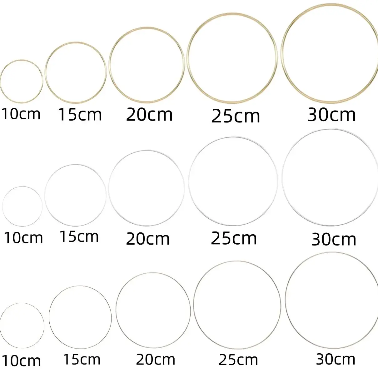 10cm 15cm 20cm 25cm 30cm Metal Floral Hoop Gold for Crafts Party Decoration Metal Dream Catcher Ring for Macrame