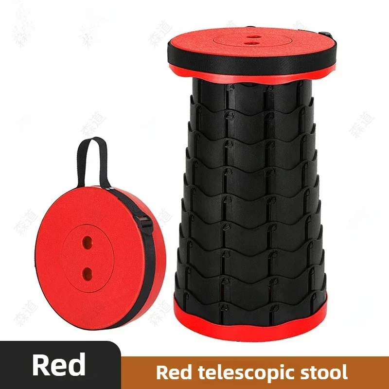 Portable Folding Telescopic Stool Lightweight Plastic Subway Queuing Chair Outdoor Camping Chair Fishing Seat Carry Bag folding chair retractable stool
