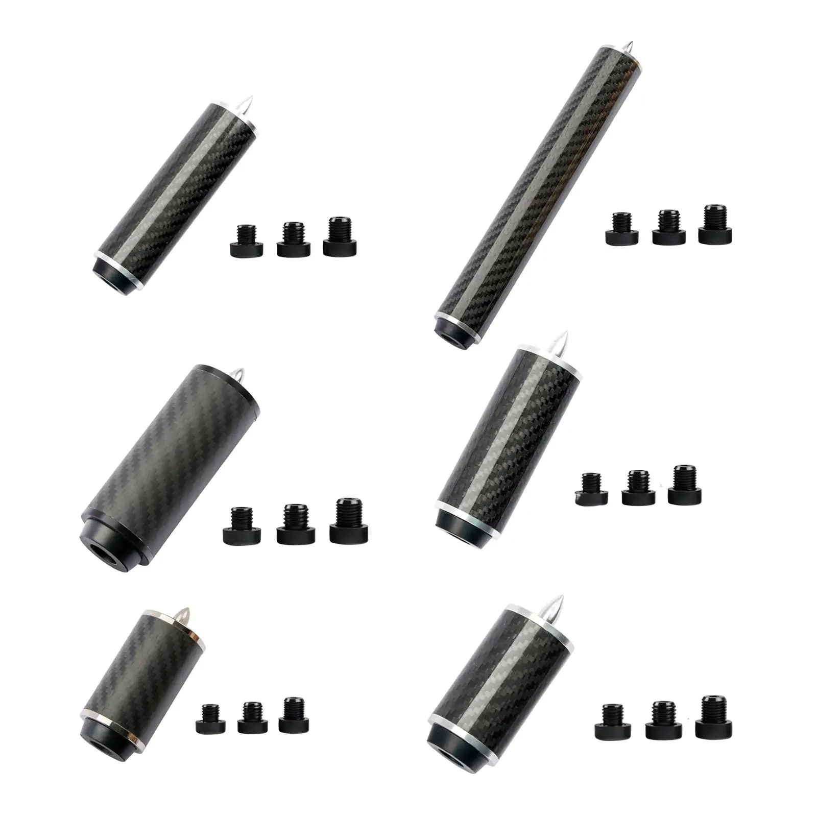 

Pool Cue Extension Carbon Fiber Snooker Pool Cue Extender Billiard Cues Weighted Compact Carbon Fiber Cue Shaft Holder Parts