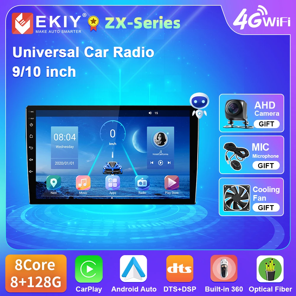 

EKIY T5 Android 10 Авторадио 9/10 дюймов Универсальный android 2 Din автомобильный радиоприемник GPS BT Центральный Мультимедиа умные автомобильные системы 4G WIFI