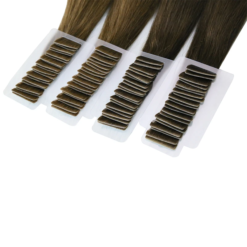 Injection Skin Weft Seamless Straight Virgin Hair Invisible PU Tape In Human Hair Extensions Adhesive injected Extensions 100G