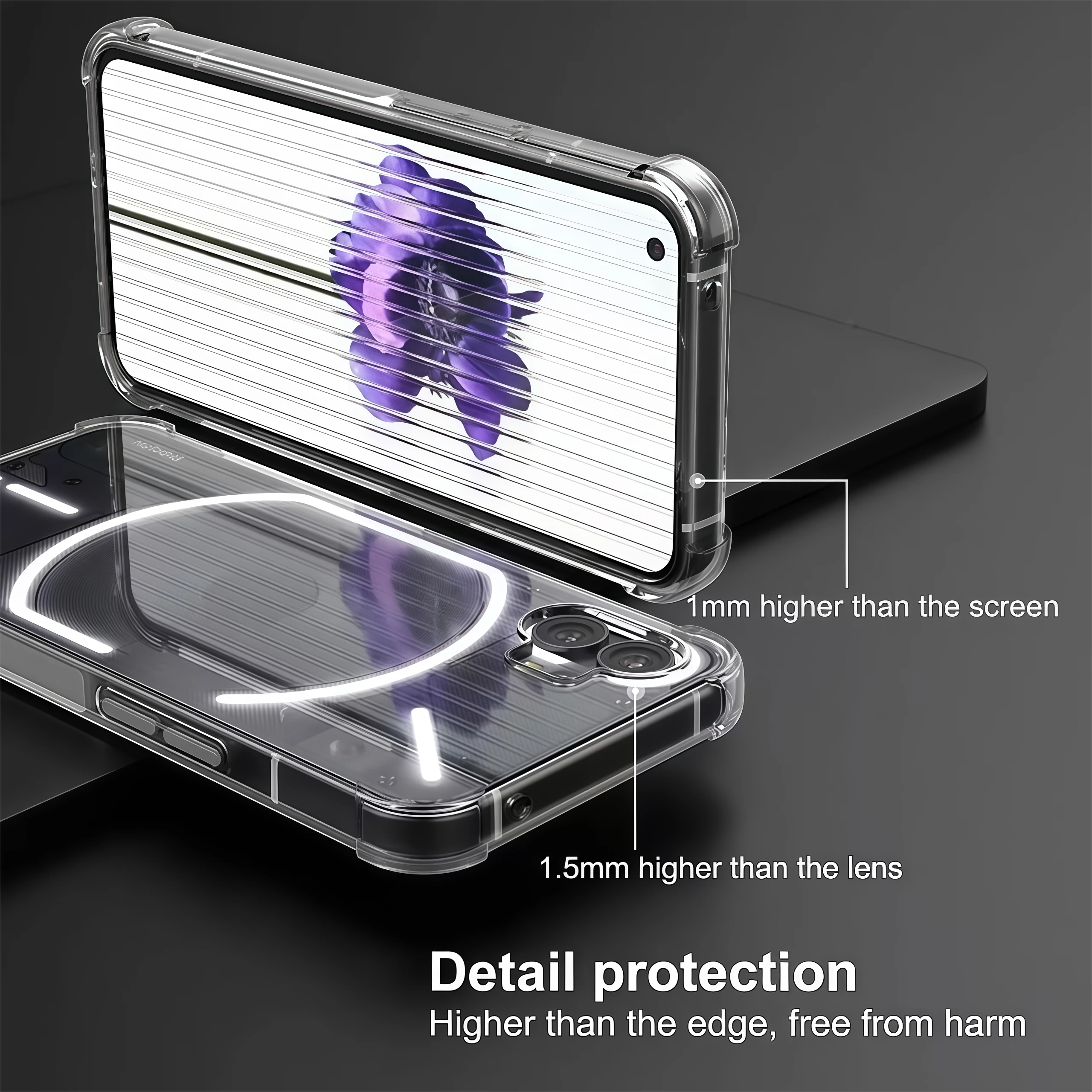 Transparent Shockproof Silicone Clear Airbags Case - Durable Protective Back Cover