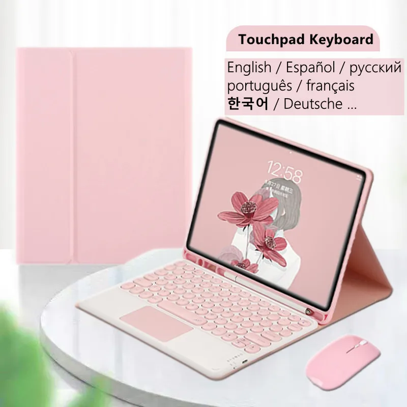 Teclado sem Fio com Função Touchpad Capa para Samsung Galaxy Tab s6 Lite 10.4 Case do
