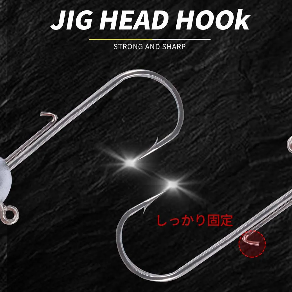 D1 Zinc Alloy Fishing Hooks Saltwater 5g 7g 10g 14g Jig Head Single Hook  Soft Lure Worm Jigs for Fishing Weighted Hook