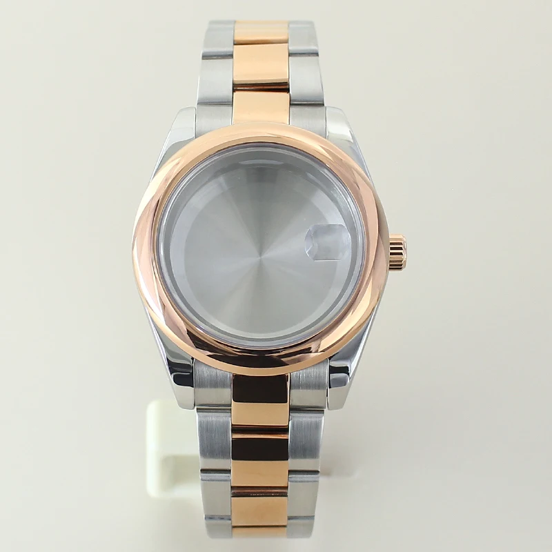High-Quality 36mm/39mm Steel Watch Case with Sapphire Glass Bracelet