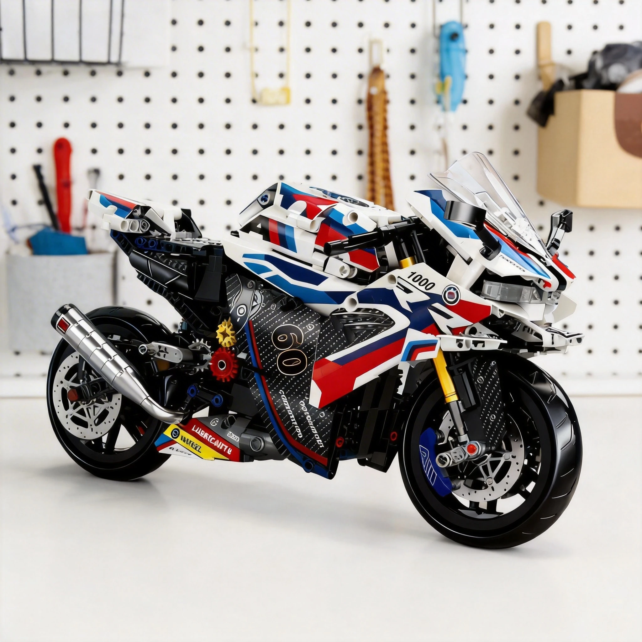 BrickForge 1:8 Motorcycle Building Block Kit - Technical Model