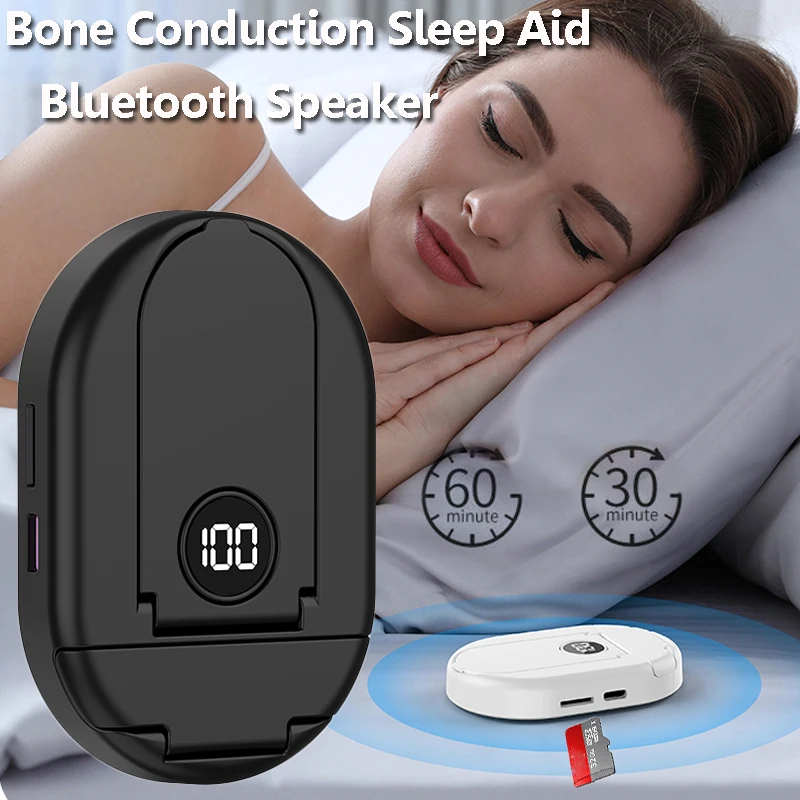  Pocket Bluetooth Speaker Under Pillow Bone Conduction Sound Box Rechargeable Wireless Music Player Improve Sleep Timed off