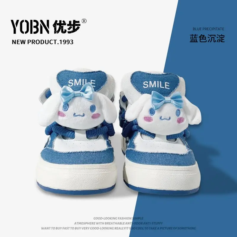 

Sanrio Kuromi Anime Kawaii Sanrio Students Thick Casual Board Shoes Cute Plush Doll Cinnamoroll Pompompurin Sneakers Kids Toys