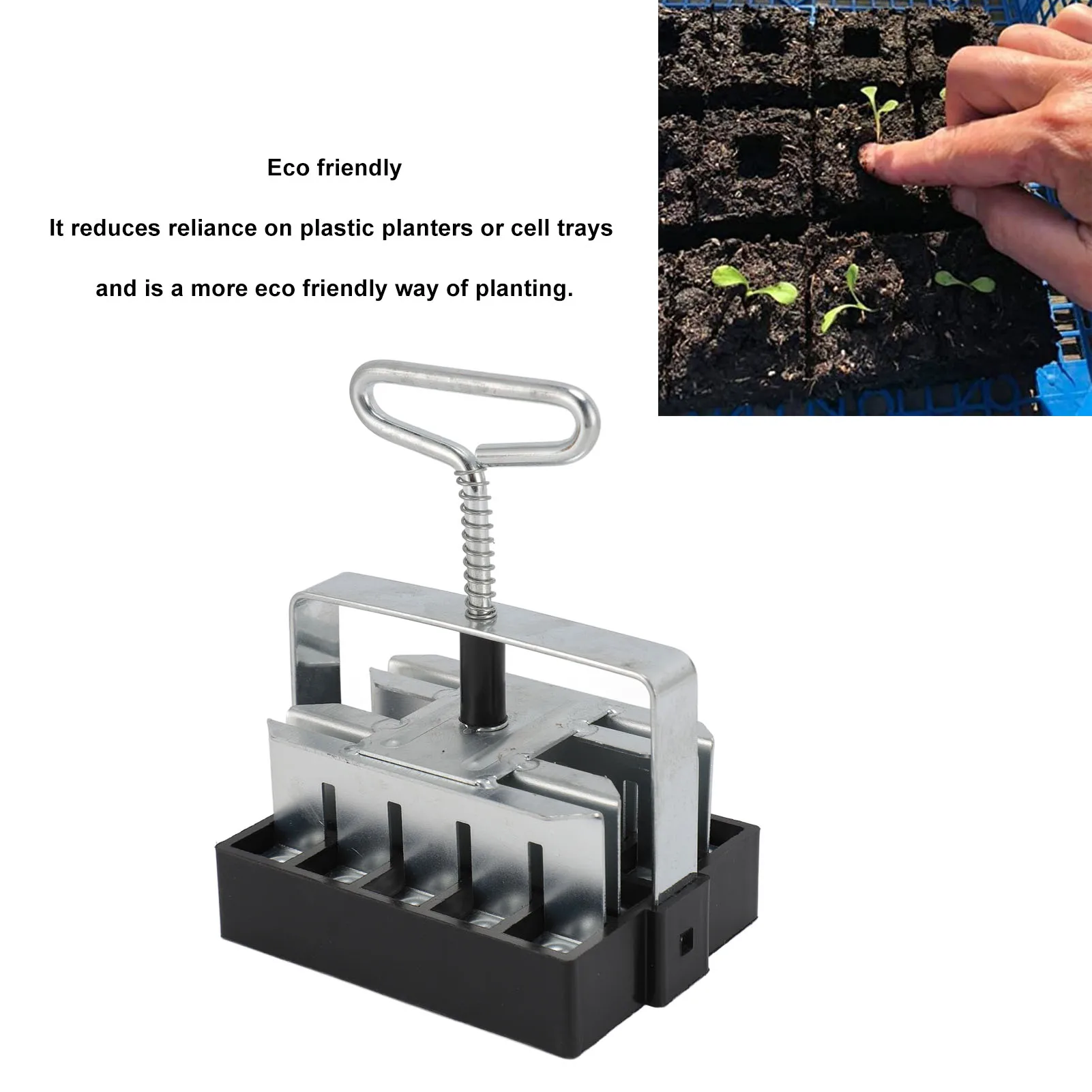 Soil Block Maker 20 Cells Manual Eco Friendly Space Saving Comfortable Grip Soil Blocker for Garden