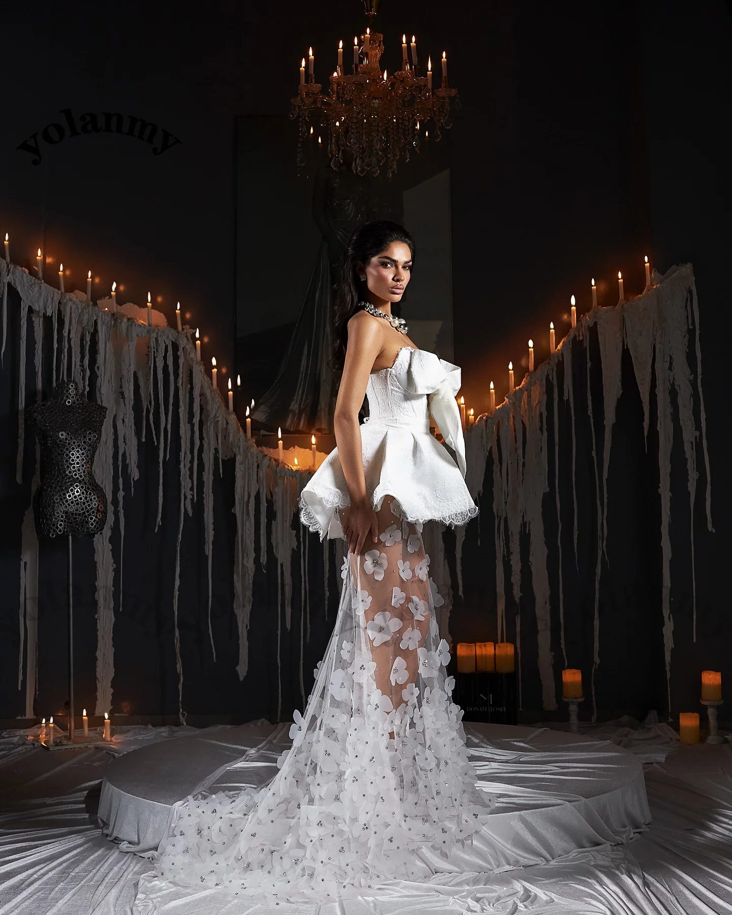 ivory bridal dresses Ivory V Neck Beach Wedding Dresses with Lace Appliques WD546 US0 / Custom Color main image 0